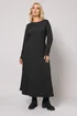 Yours Curve Black Textured Flared Maxi Dress - 22-24 Image 1