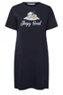 Yours Curve Navy Blue 'Sleepy Head' Sloth Sleep Tee Nightdress - Size 30-32 Image 5