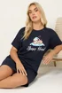 Yours Curve Navy Blue 'Sleepy Head' Sloth Sleep Tee Nightdress - Size 30-32 Image 2