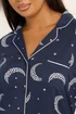 Yours Curve Navy Blue Moon & Star Button Soft Touch Nightdress - Size 30-32 Image 4