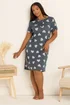 Yours Curve Grey Animal Heart Soft Touch Placket Nightdress - Size 26-28 Image 1