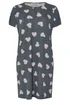 Yours Curve Grey Animal Heart Soft Touch Placket Nightdress - Size 26-28 Image 5