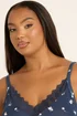 Yours Curve Navy Blue Floral Soft Touch Chemise Nightdress - Size 34-36 Image 4