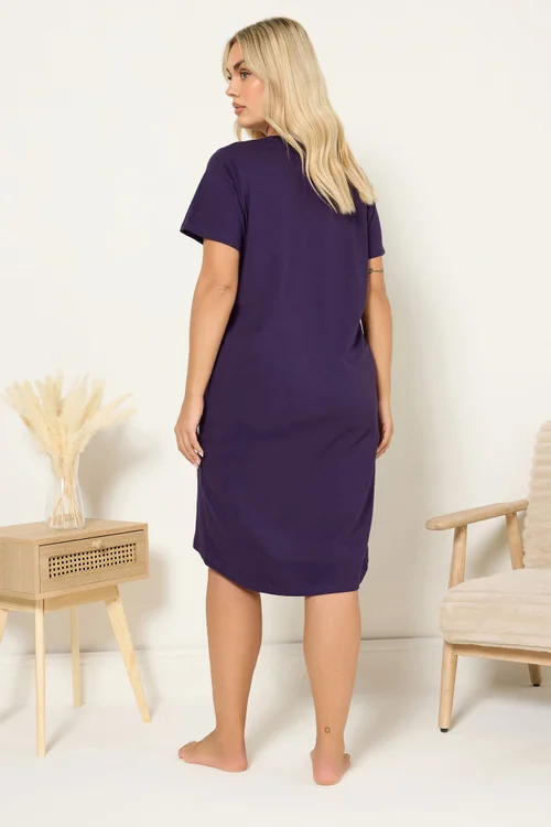 Yours Curve Purple 'Nighttime Snuggles' Hedgehog Nightdress - Size 38-40 Image 3
