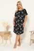 Yours Curve Black Leopard Bow Soft Touch Nightdress - Size 30-32 Image 2