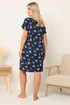 Yours Curve Navy Blue Bow Soft Touch Placket Nightdress - Size 30-32 Image 3