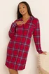 Yours Curve Red Check Button Through Soft Touch Nightdress - Size 26-28 Image 2