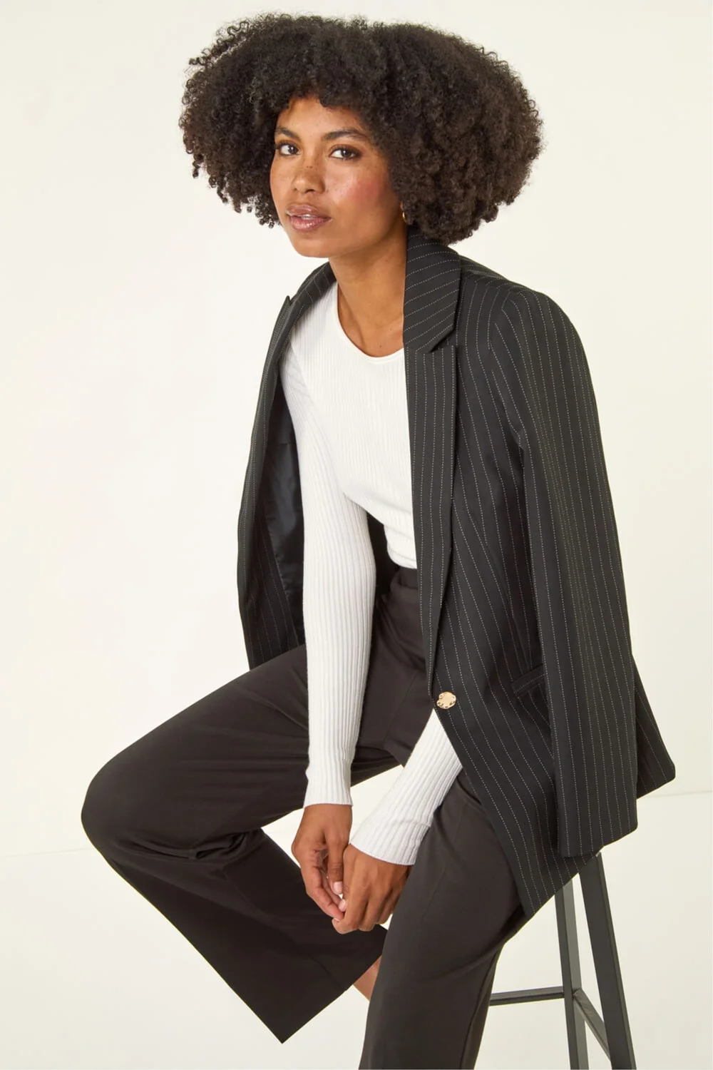 Roman Black Straight Leg Ponte Trouser - 10 Image 2