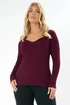 Yours Curve Burgundy Red Sweetheart Neck Jumper - Size 26-28 Image 1