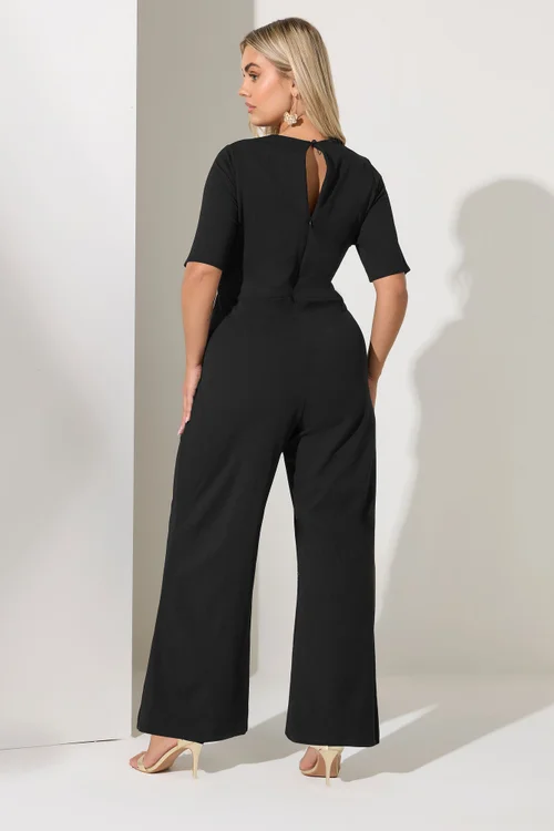 Yours London Curve Black Sweetheart Neck Jumpsuit - 24 Image 3