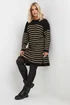 Yours Curve Black Striped Knitted Jumper Dress - Size 26-28 Image 2