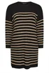 Yours Curve Black Striped Knitted Jumper Dress - Size 26-28 Image 5