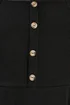 Yours Curve Black Button Front Textured Pinafore Dress - 26-28 Image 4