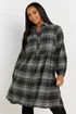 Yours Curve Grey Check Print Shirt Dress - 26-28 Image 2
