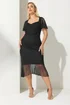 Yours London Curve Black Gathered Midi Dress - 20 Image 2