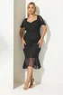 Yours London Curve Black Gathered Midi Dress - 20 Image 1