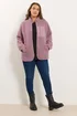 Yours Curve Pink Pocket Teddy Fleece Jacket - 16 Image 4