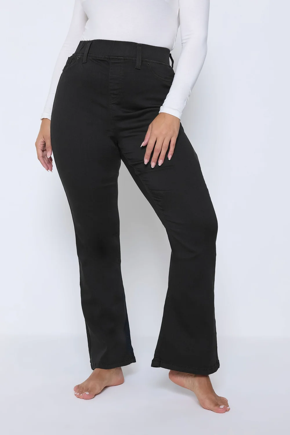 Yours Curve Black Bootcut Jeggings - 16 Image 2