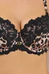Yours Curve Black Leopard Print Lace Padded Bra - 44E Image 4