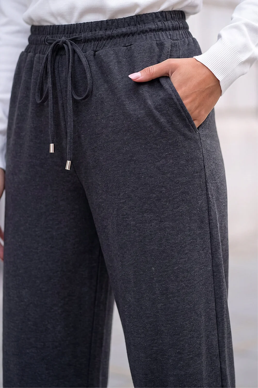 Roman Grey Petite Drawstring Ponte Trouser - 12 Image 4