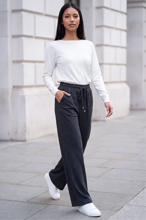 Roman Grey Petite Drawstring Ponte Trouser - 12 Image 2