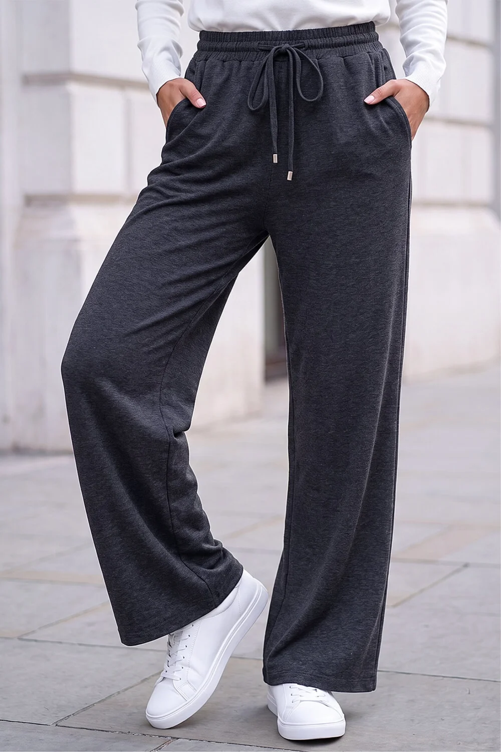 Roman Grey Petite Drawstring Ponte Trouser - 12 Image 1