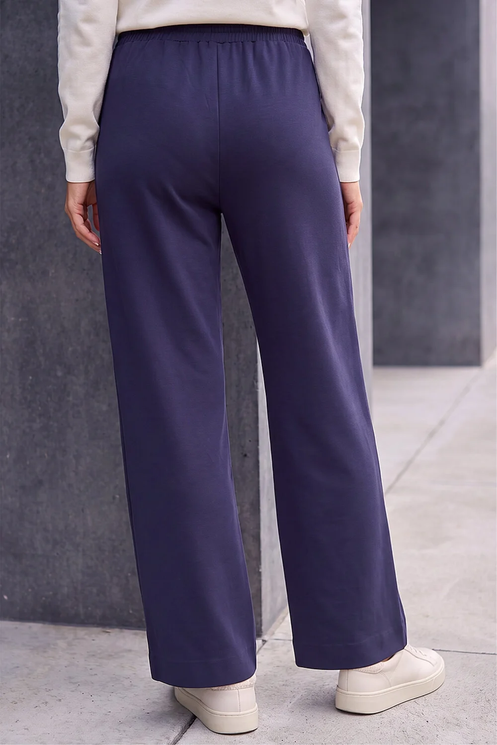 Roman Navy Petite Drawstring Ponte Trouser - 8 Image 3