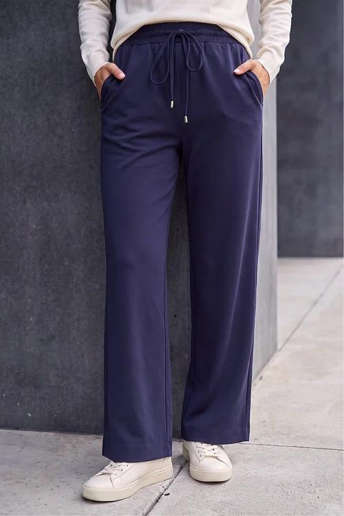 Roman Navy Petite Drawstring Ponte Trouser - 8 Image 1