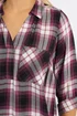 Yours Curve Black & Pink Check Overhead Shirt - Size 14 Image 4