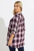 Yours Curve Black & Pink Check Overhead Shirt - Size 14 Image 3