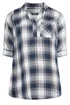Yours Curve Navy Blue Check Overhead Shirt - Size 16 Image 5