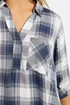 Yours Curve Navy Blue Check Overhead Shirt - Size 16 Image 4