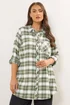 Yours Curve Khaki Green Check Boyfriend Shirt - Size 20 Image 1