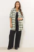 Yours Curve Khaki Green Check Boyfriend Shirt - Size 20 Image 2