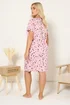 Yours Curve Pink Heart & Star Print Placket Nightdress - Size 26-28 Image 3