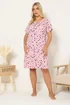 Yours Curve Pink Heart & Star Print Placket Nightdress - Size 26-28 Image 1