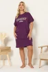 Yours 2 Pack Curve Burgundy Red 'Sunday Vibes' Sleep Tee Nightdresses - Size 22-24 Image 2
