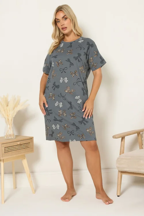 Yours 2 Pack Curve Burgundy Red 'Sunday Vibes' Sleep Tee Nightdresses - Size 22-24 Image 3