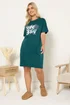 Yours Curve Green 'Shine Bright' Sleep Tee Nightdress - Size 26-28 Image 1