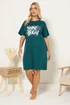 Yours Curve Green 'Shine Bright' Sleep Tee Nightdress - Size 26-28 Image 2