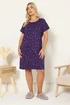 Yours Curve Purple Moon Print Placket Nightdress - Size 30-32 Image 1