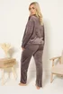 Yours Curve Brown Super Luxe Pyjama Set - Size 26-28 Image 3