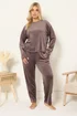 Yours Curve Brown Super Luxe Pyjama Set - Size 26-28 Image 1