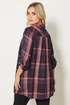 Yours Curve Navy Blue & Pink Check Overhead Shirt - Size 26-28 Image 3