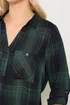 Yours Curve Dark Green Check Overhead Shirt - Size 20 Image 4