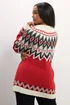 Yours Curve Red Fairisle Knitted Jumper - Size 14-16 Image 5