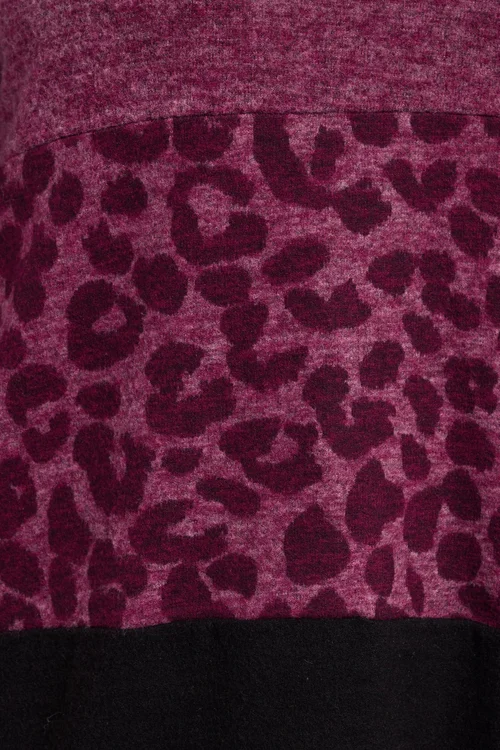 Yours Curve Pink Animal Print Colourblock Top - Size 16 Image 4