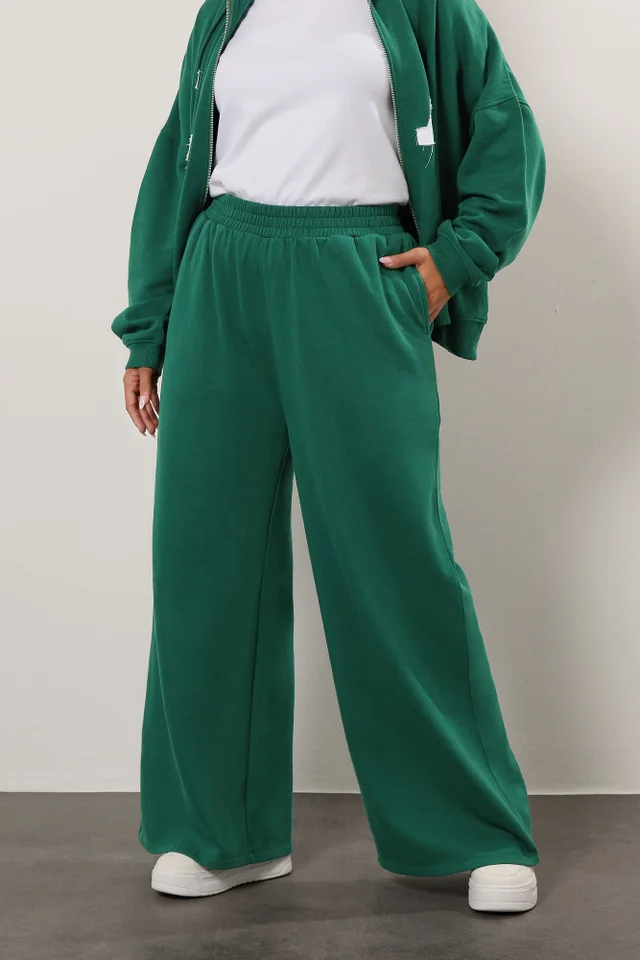 Yours Curve Green 'LA' Wide Leg Joggers