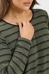 Yours Curve Khaki Green Stripe Ribbed Swing Top - Size 22-24 Image 4