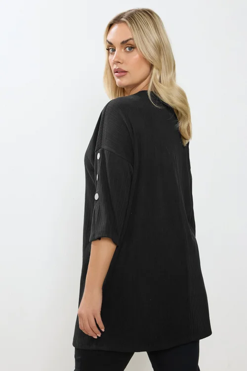 Yours Curve Black Soft Touch Button Top - Size 20 Image 4